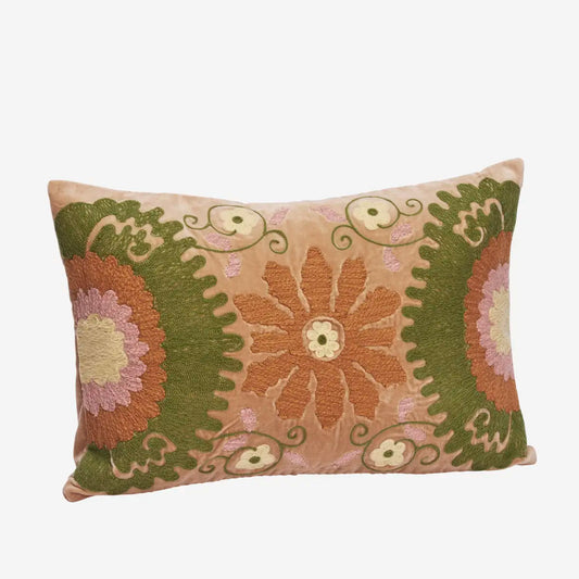 Housse de coussin brodé - Rose
