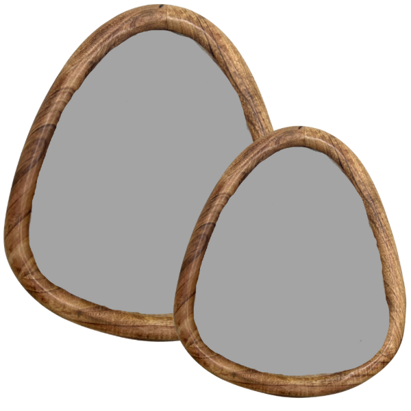 Miroir en bois triangulaire