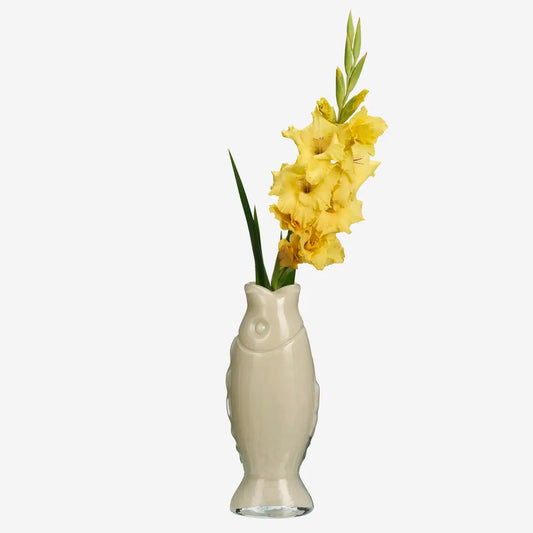 Vase poisson - Crème