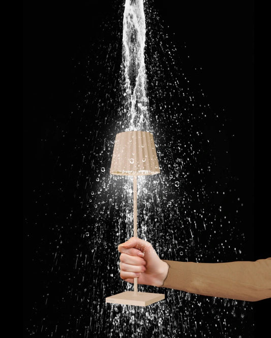 lampe plissée beige troll