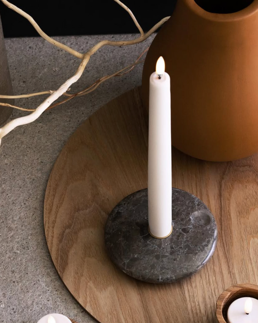 galet pour chandelle gris