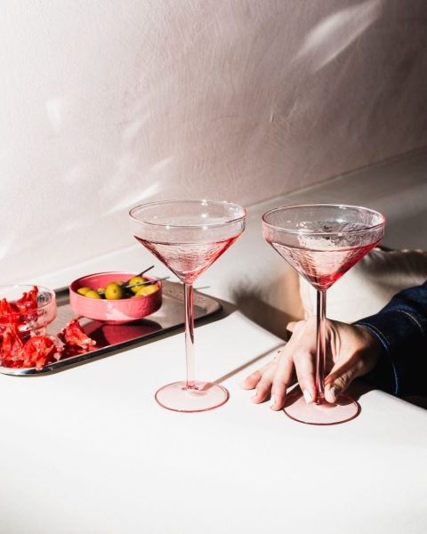 Verre à cocktail rose - par 2