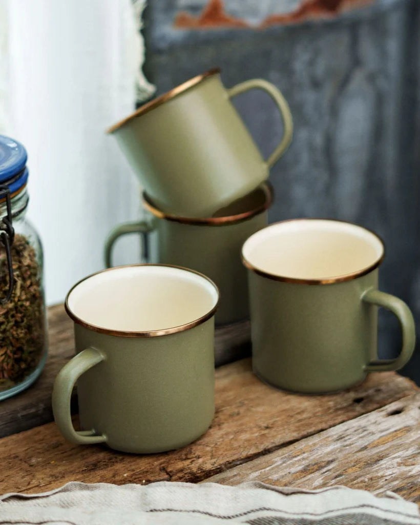 Mug émaillé - Vert olive