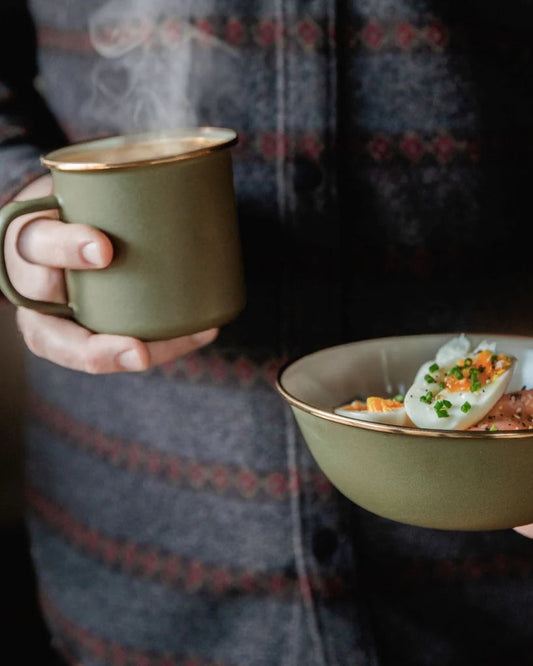 Mug émaillé - Vert olive
