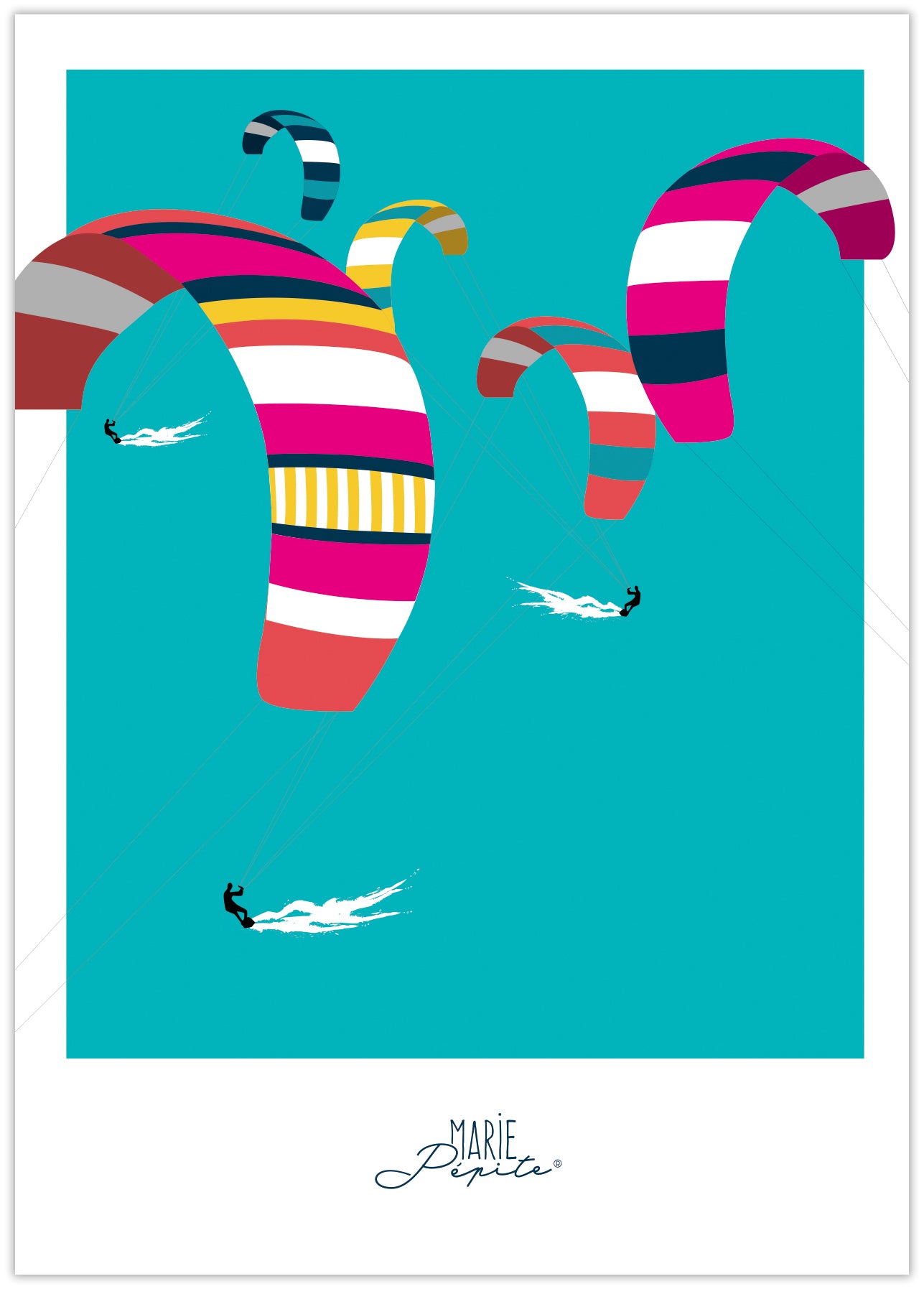 Carte postale - Kitesurf