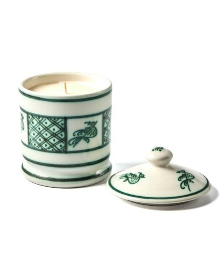 bougie peinte à la main basilic