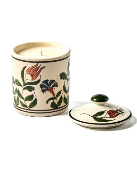 bougie peinte à la main géranium