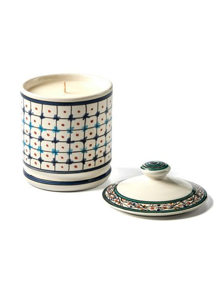 bougie peinte à la main menthe et eucalyptus