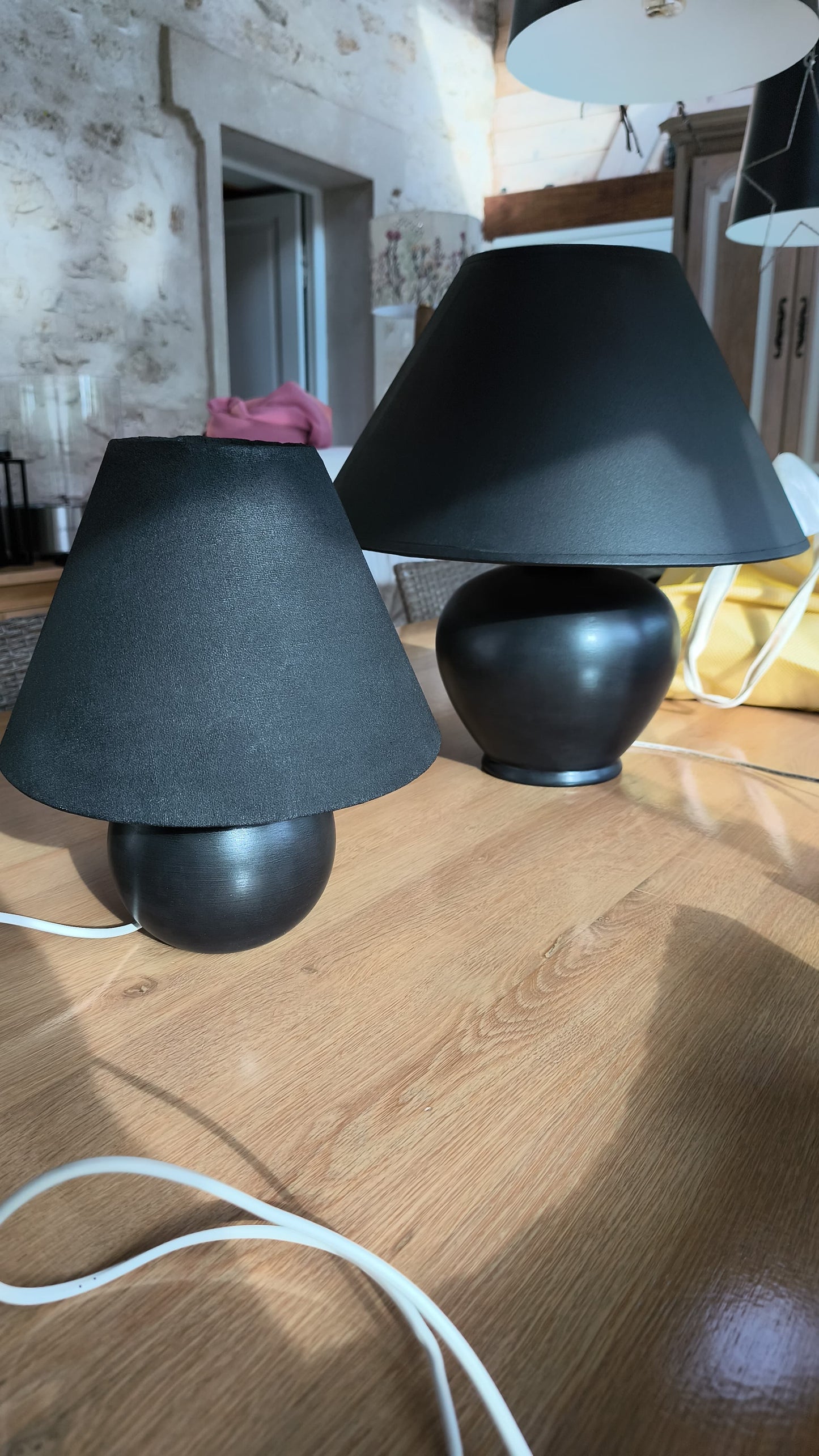 Pied de lampe et Abat jour rénovés
