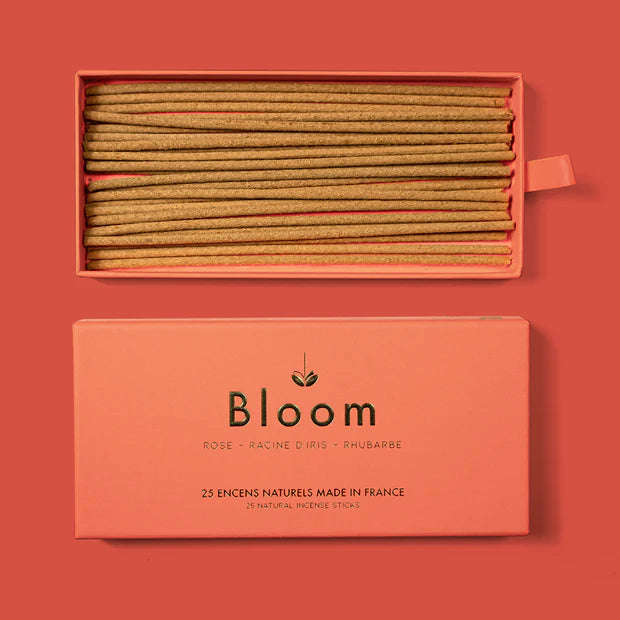 Coffret d'encens rose, iris & rhubarbe
