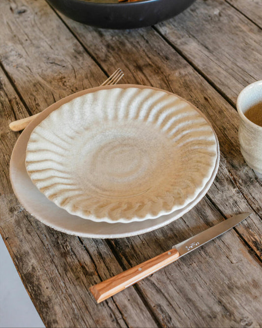 assiette creuse quartz craquelé