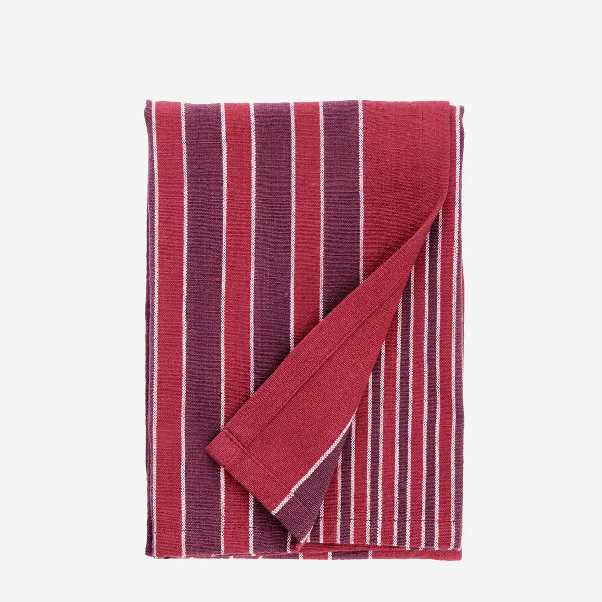 Torchon rayé framboise et violet