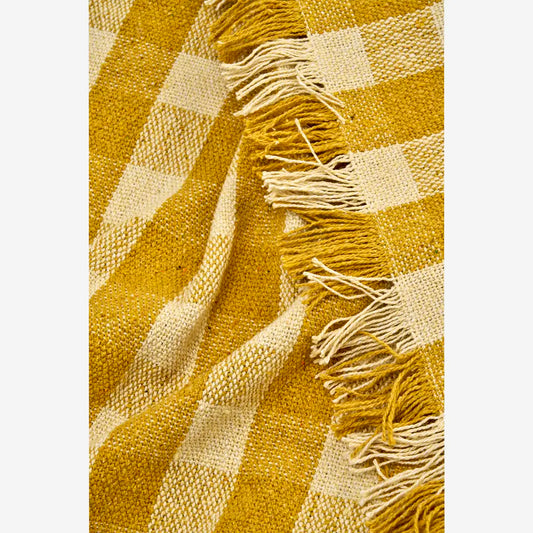 Plaid à rayures jaunes