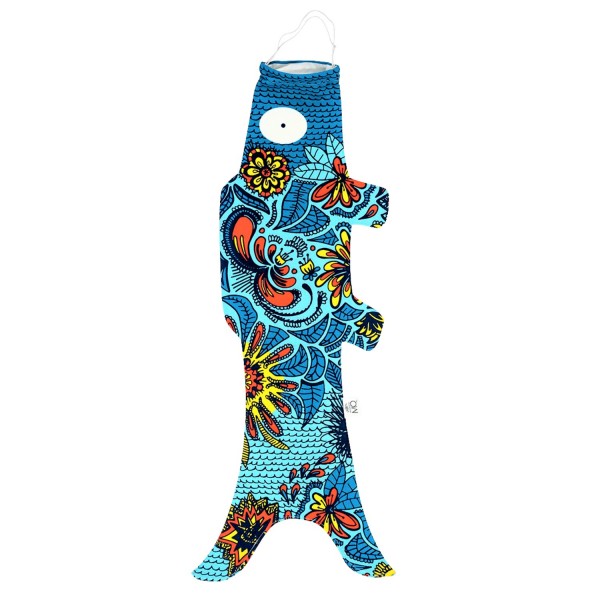 Carpe japonaise Fleur bleu en coton bio
