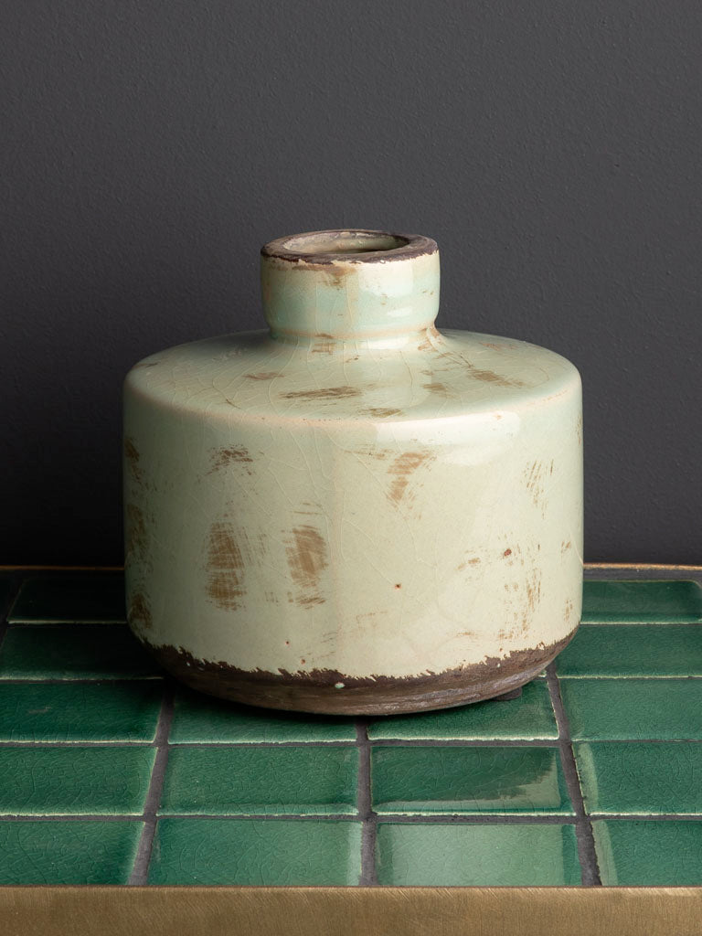 Vase bouteille - Vert de gris