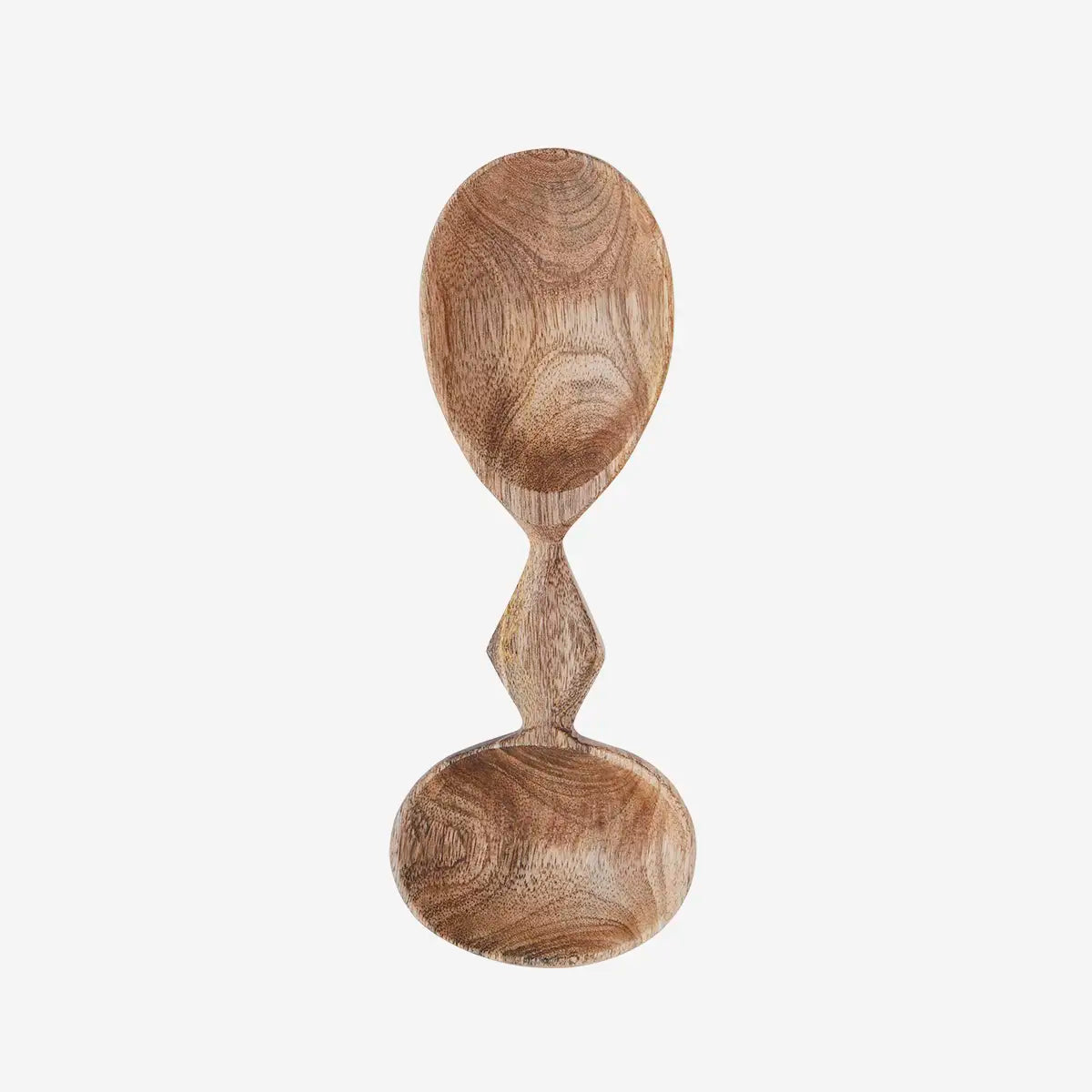 Cuillère double sculptée en bois