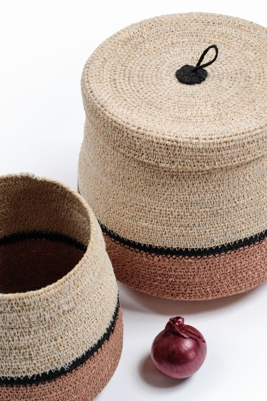 Panier en jonc de mer - Terracotta