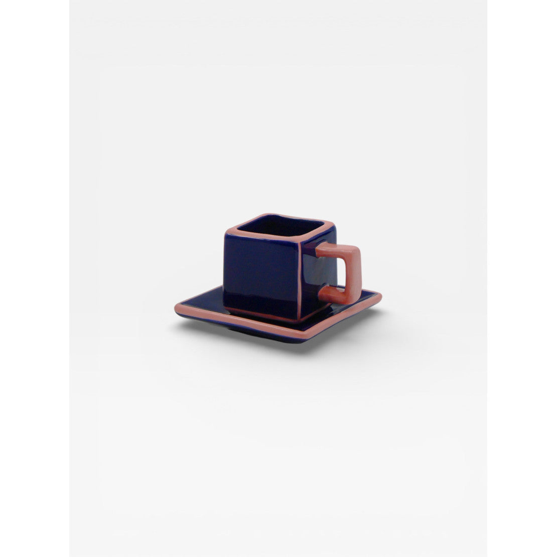Tasses et sous tasses cubiques - Bleu