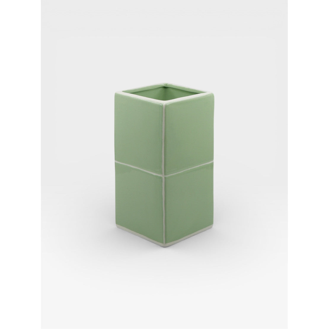 Vase cubique double - Vert