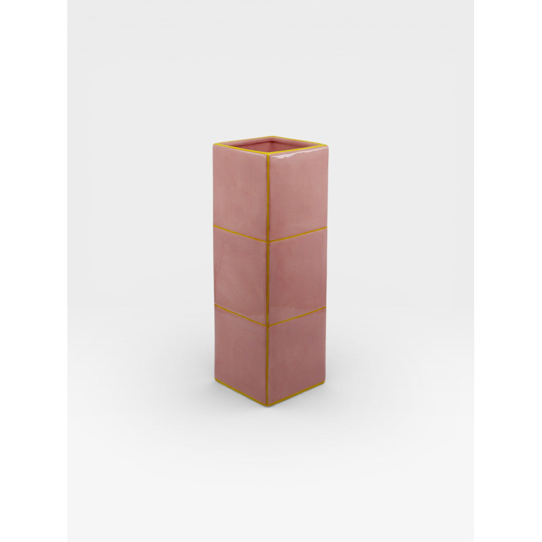 Vase cubique triple - Rose