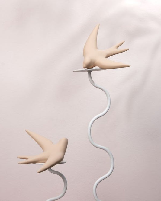 Hirondelle en céramique - Terre rose