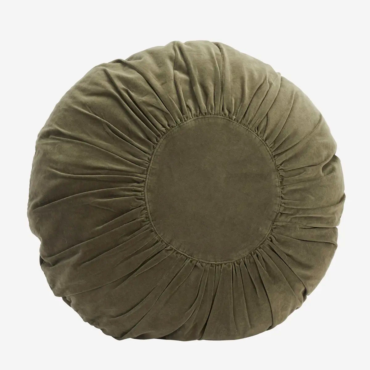 Coussin rond en velours - Vert