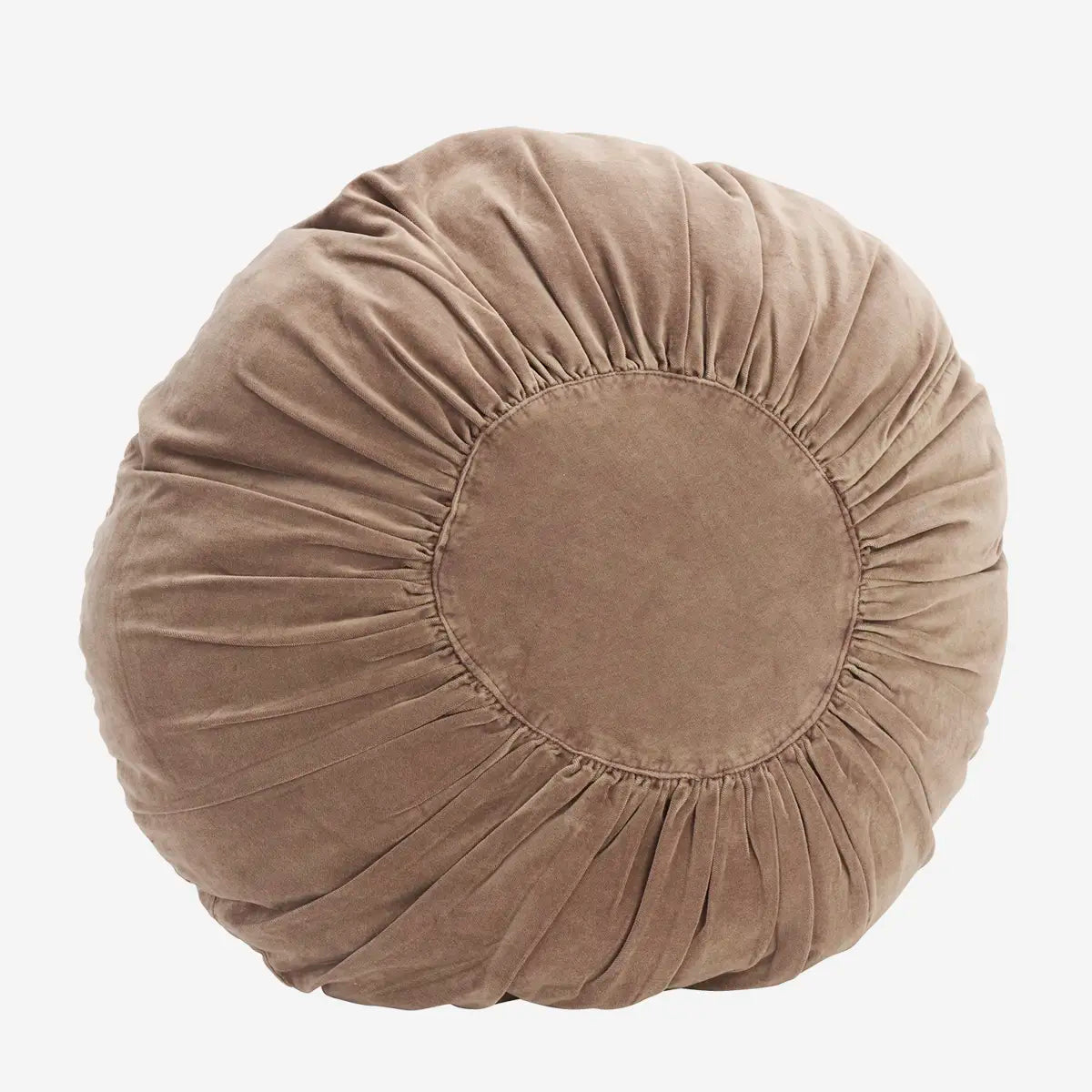 Coussin rond en velours - Marron