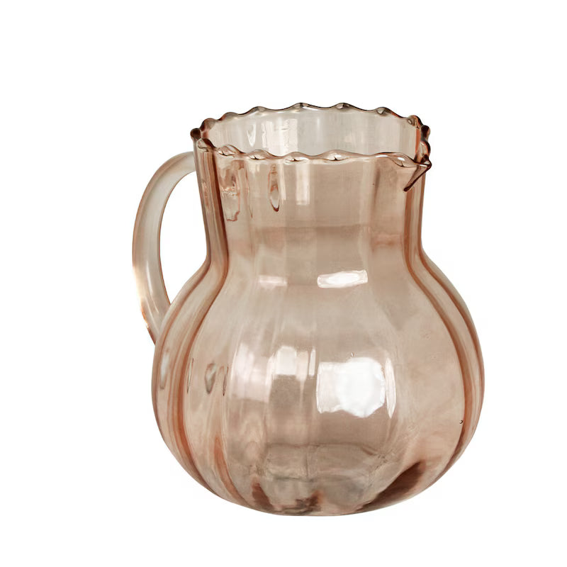Carafe en verre rose