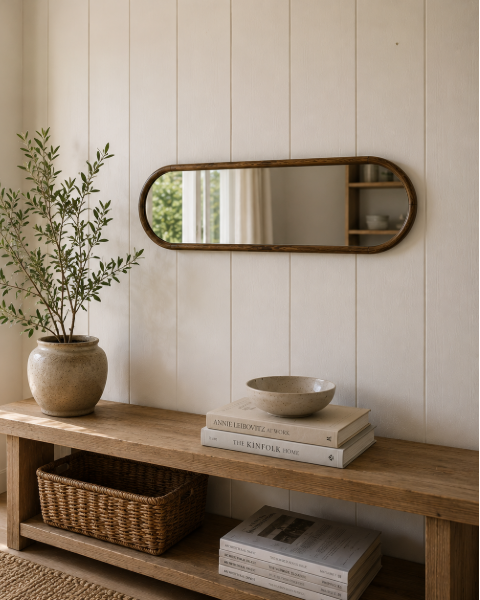 Miroir en bois ovale
