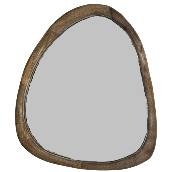Miroir en bois triangulaire