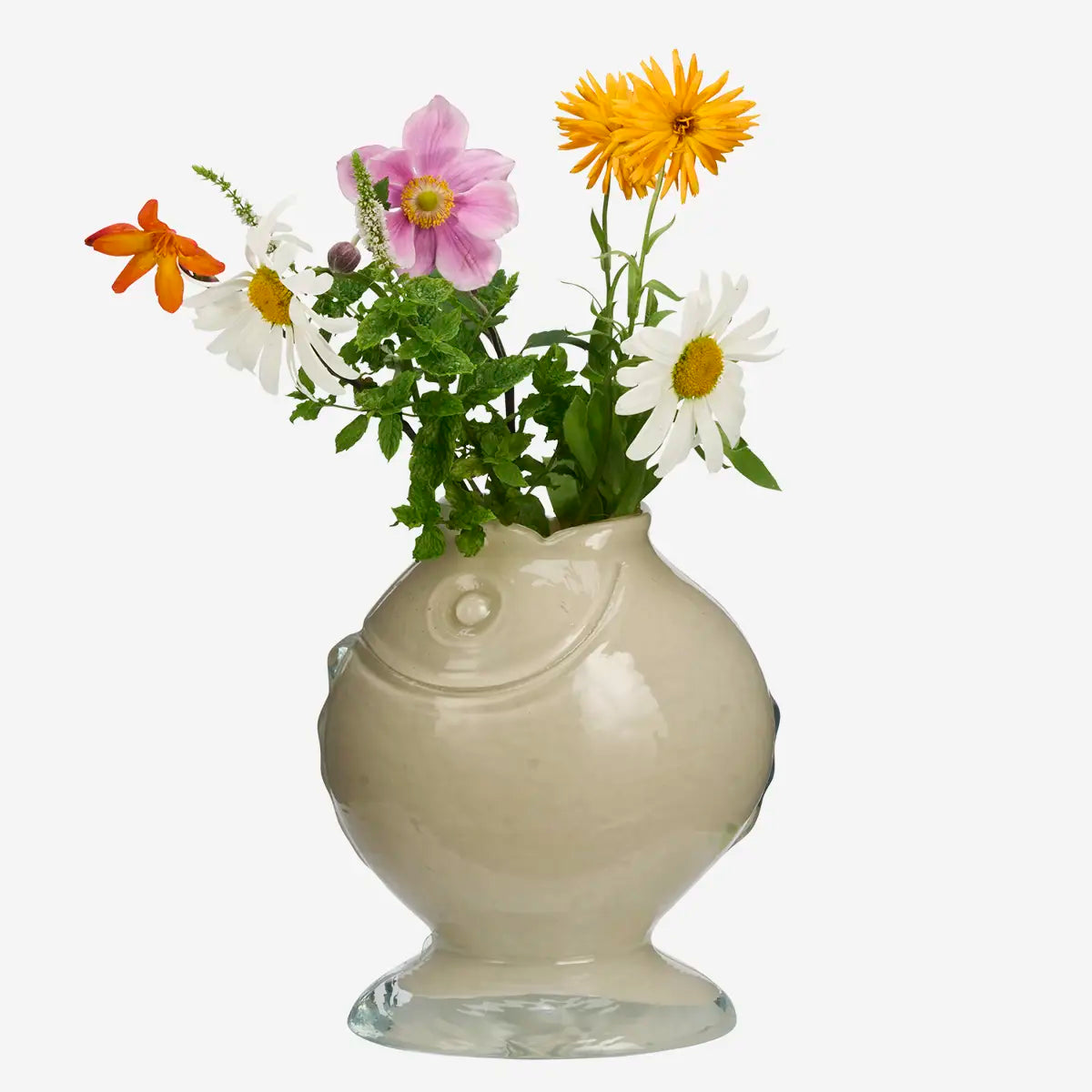 Vase poisson - Crème