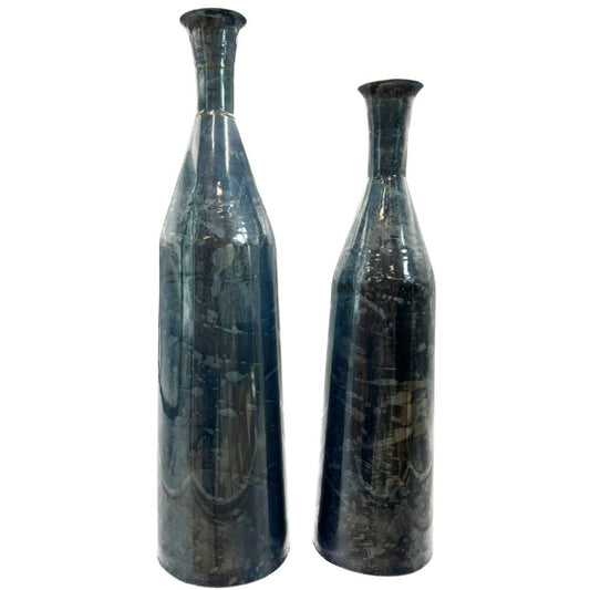 Vase bouteille en métal
