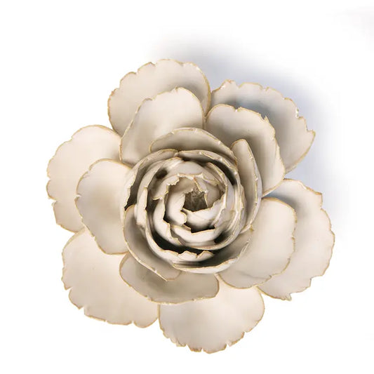 Fleur en céramique - Rose ivoire