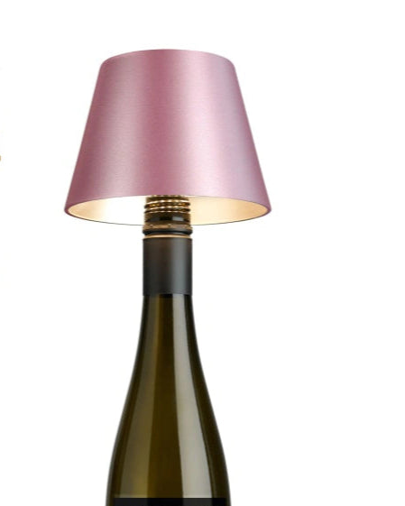 Lampe bouteille - Rose métalique