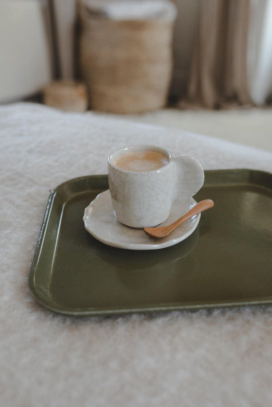 Tasse et sous tasse - Quartz craquelé