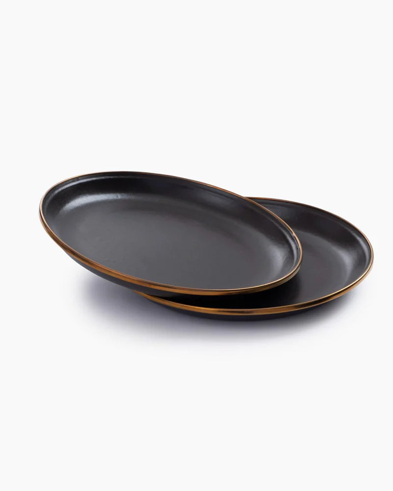 Assiette émaillée - Charbon