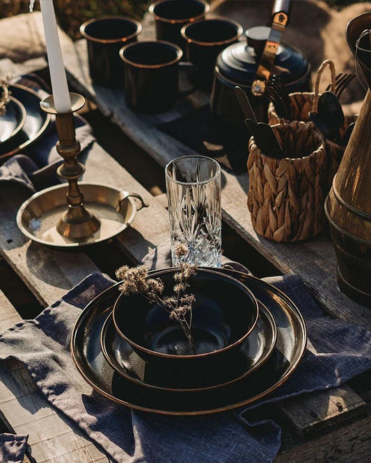 Assiette émaillée - Charbon