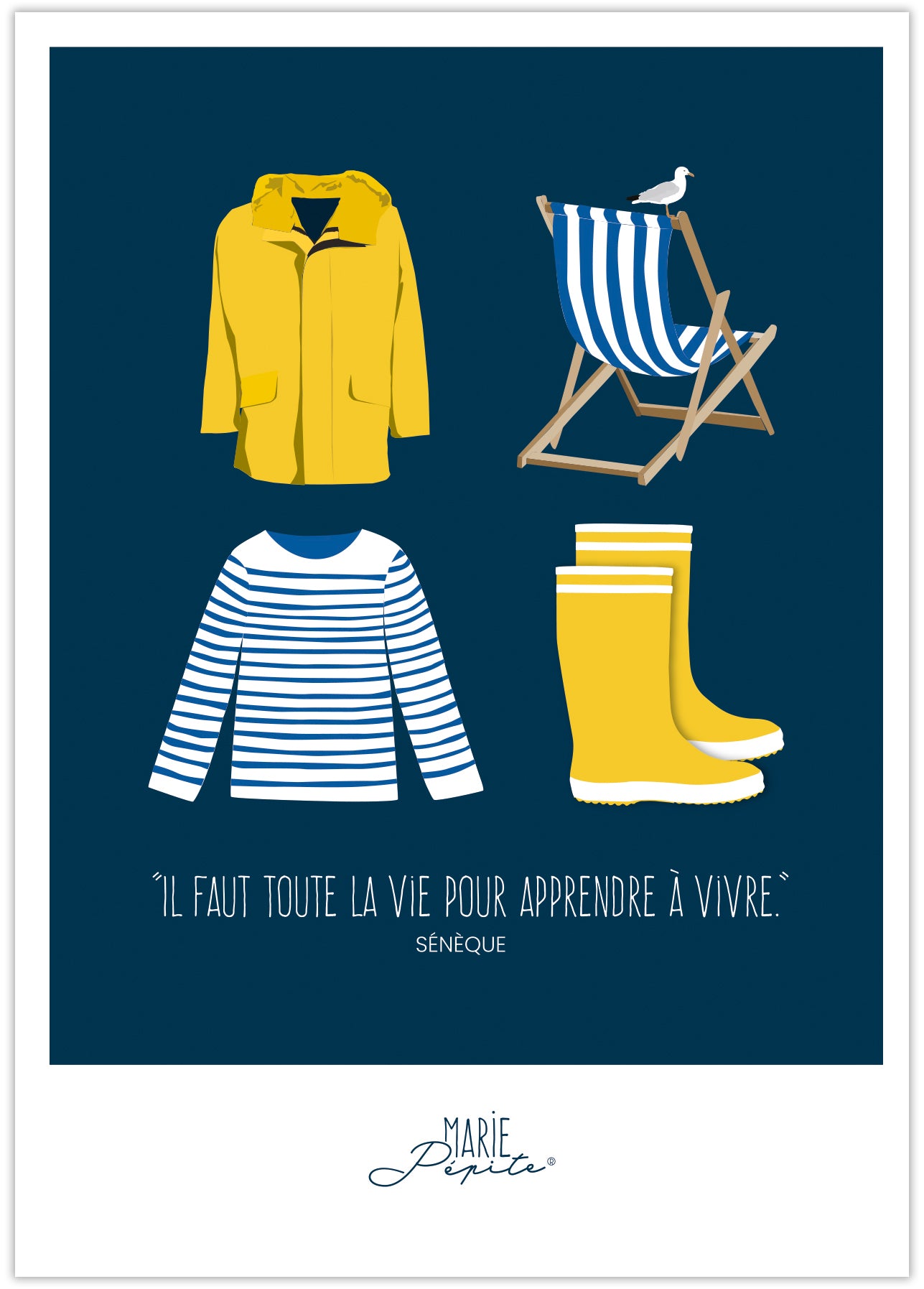 Carte postale - Ciré marinière botte