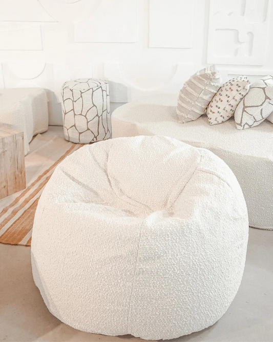 Gros pouf - Laine bouclée