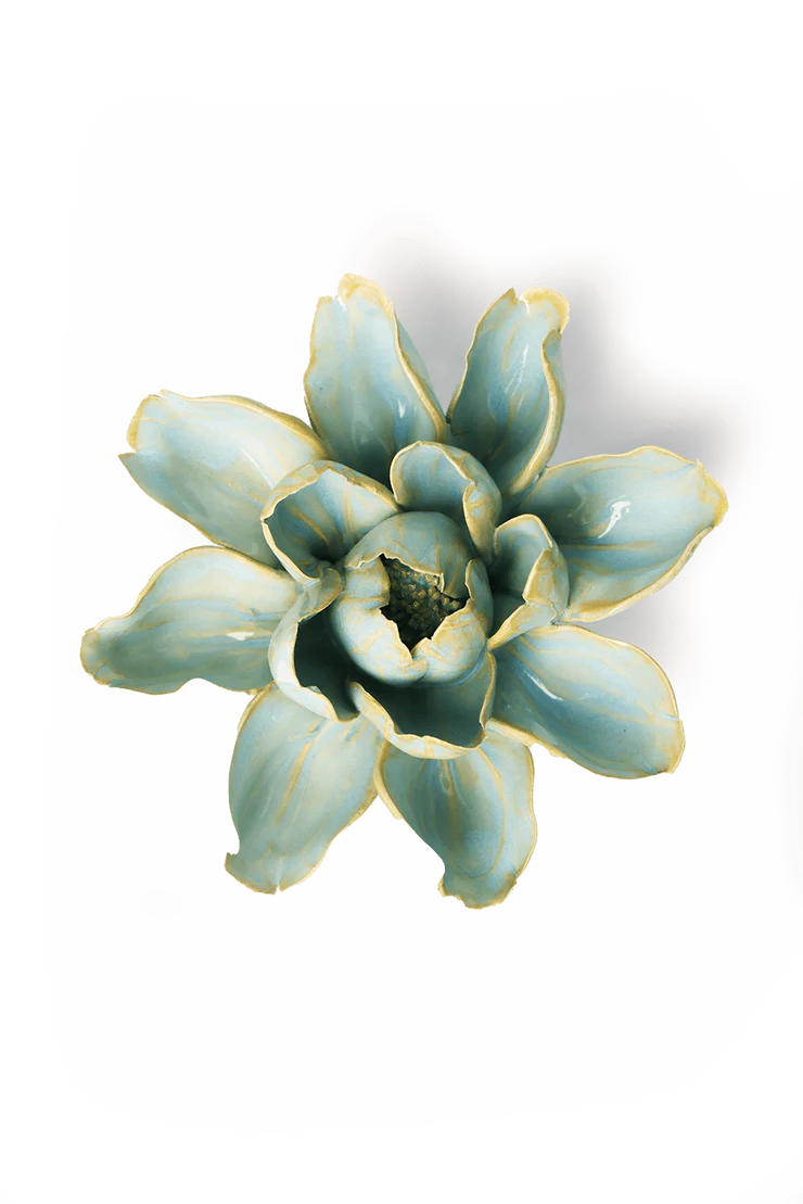 Fleur en céramique - Nénuphar bleu