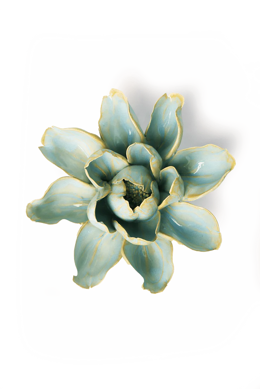 Fleur en céramique - Nénuphar bleu