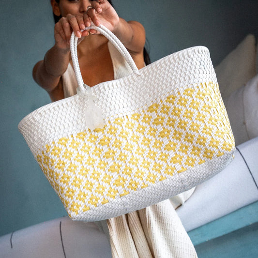 Panier en plastique recyclé - Citron