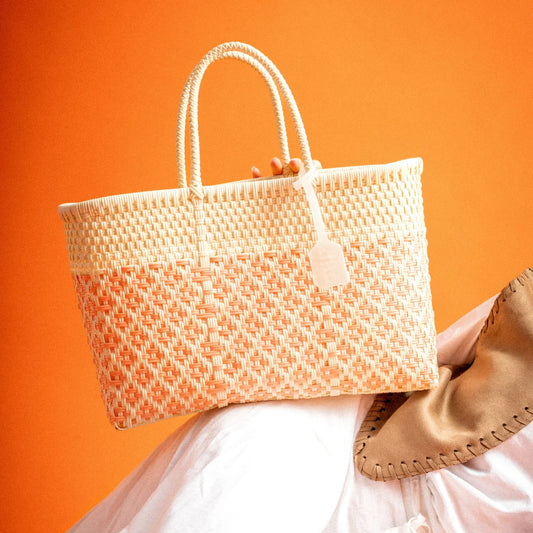 Panier en plastique recyclé - Saumon