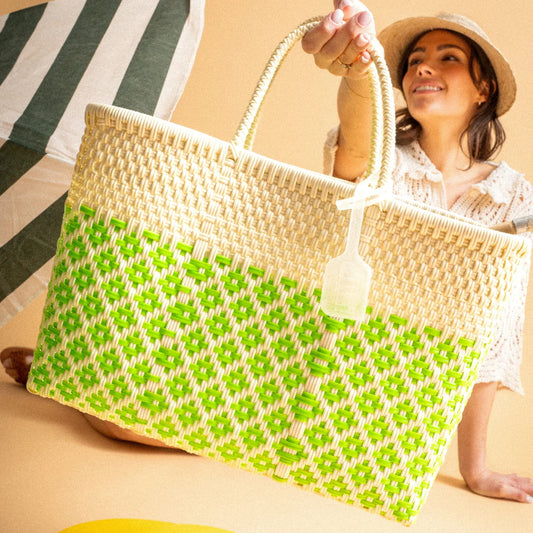 Panier en plastique recyclé - Tilleul