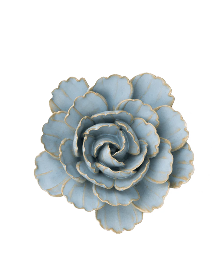 Fleur en céramique - Pivoine bleu
