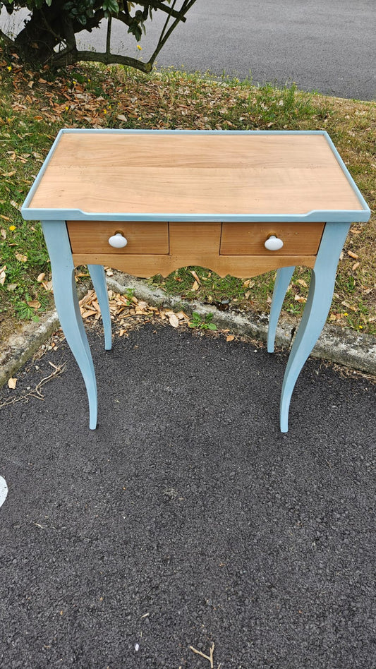 Console bois et bleu