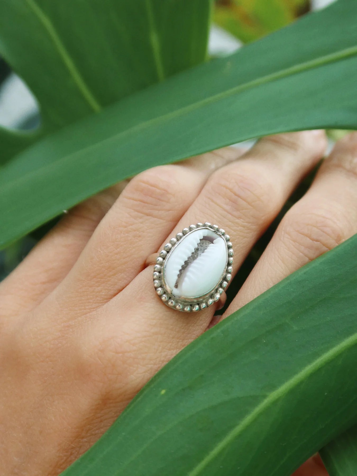 bague coquillage cauri