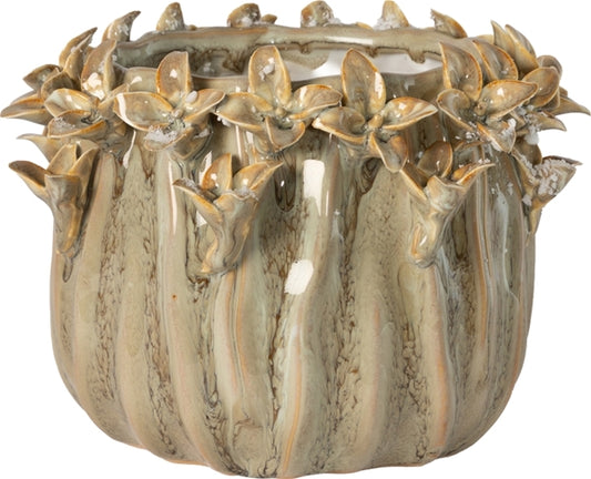 Pot de fleur pétales - Olive