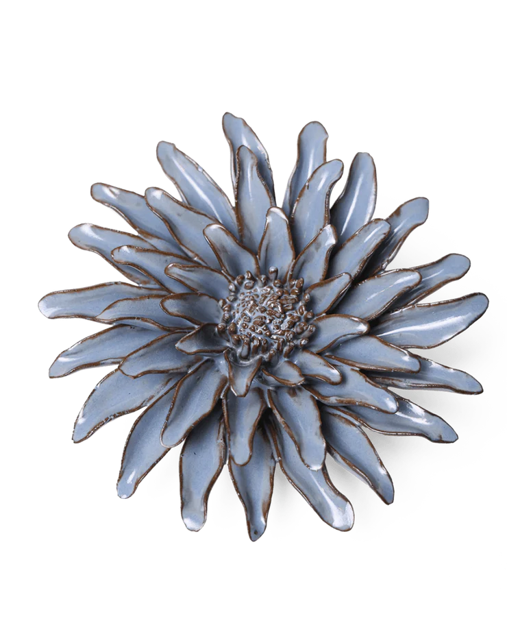 Fleur en céramique - Gerbera bleu gris