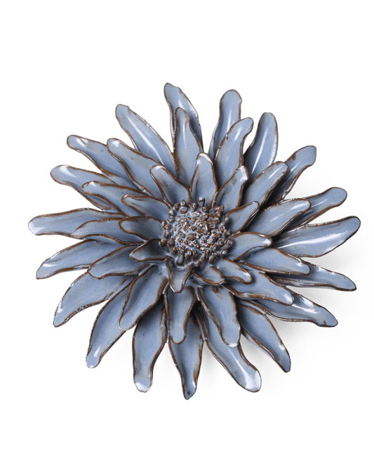 Fleur en céramique - Gerbera bleu gris
